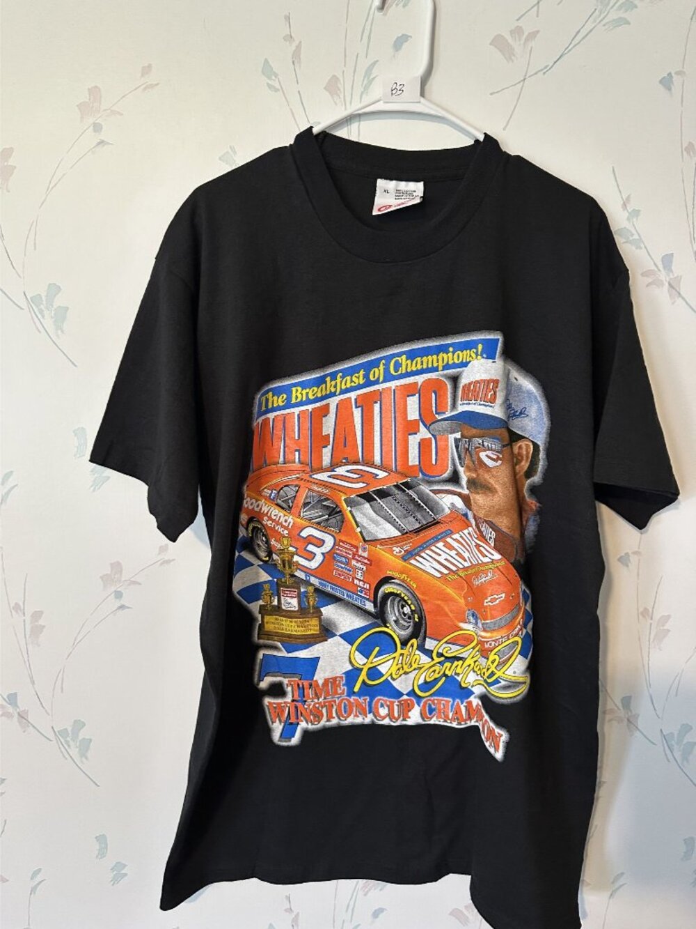 Dale Earnhardt Wheaties Racing Graphic T-Shirt XL Black Competitors View 7 Time
